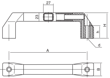 方形長拉手HY8315.6-1結構圖